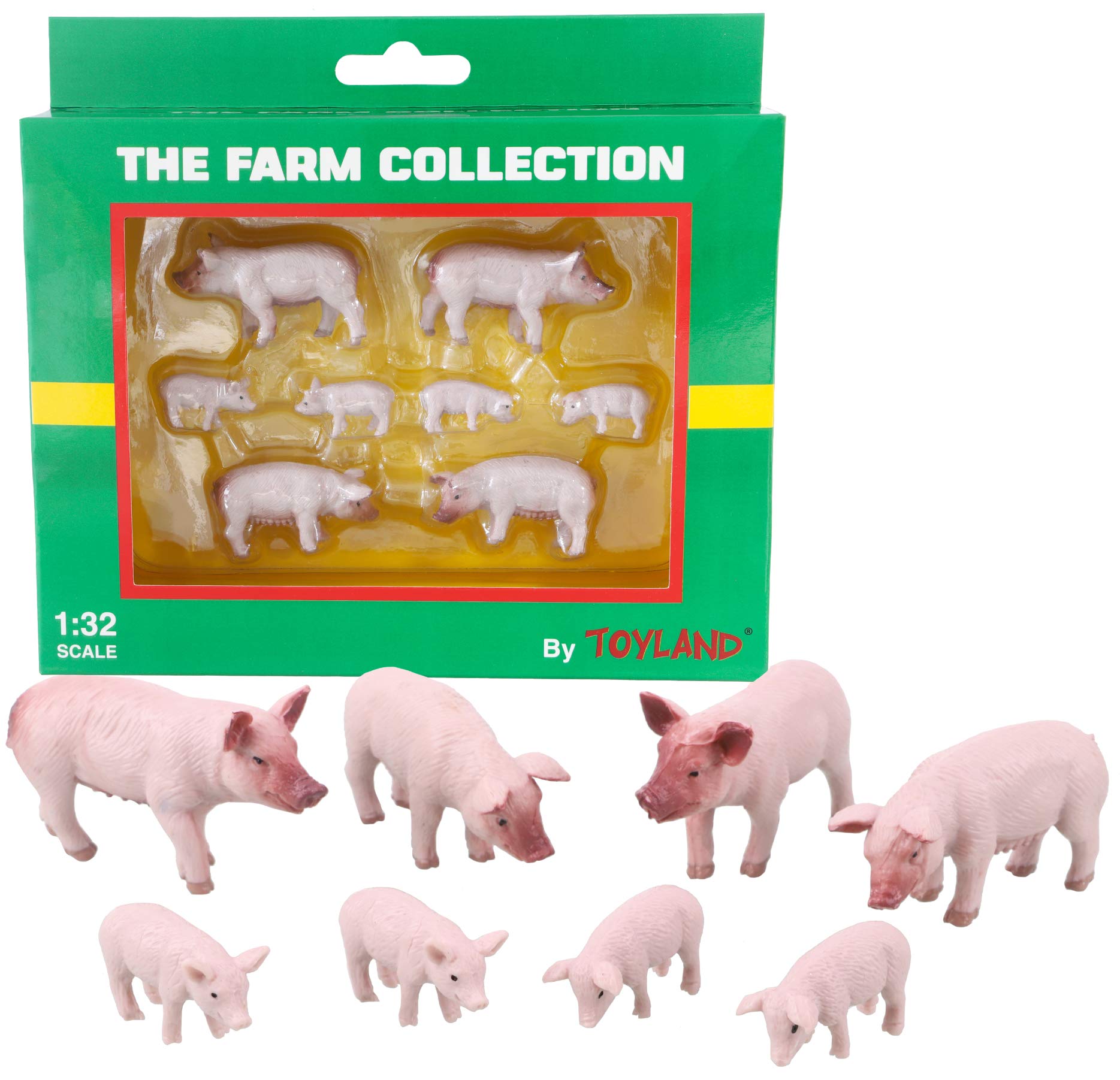 Amazon.com: Toyland® Pack of 8 1:32 Scale Large White Pigs